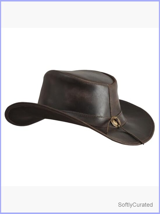 Genuine Suede Leather Cowboy Hat Wide Brim Shapeable Unisex Adult